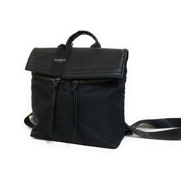 Botkier Trigger Nylon Backpack In Black/Gunmetal - Picture 2 of 11